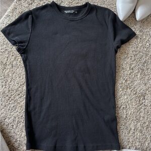 Abercrombie & Fitch Soft A&F Essentials black Ribbed Shirt Size Large NWOT